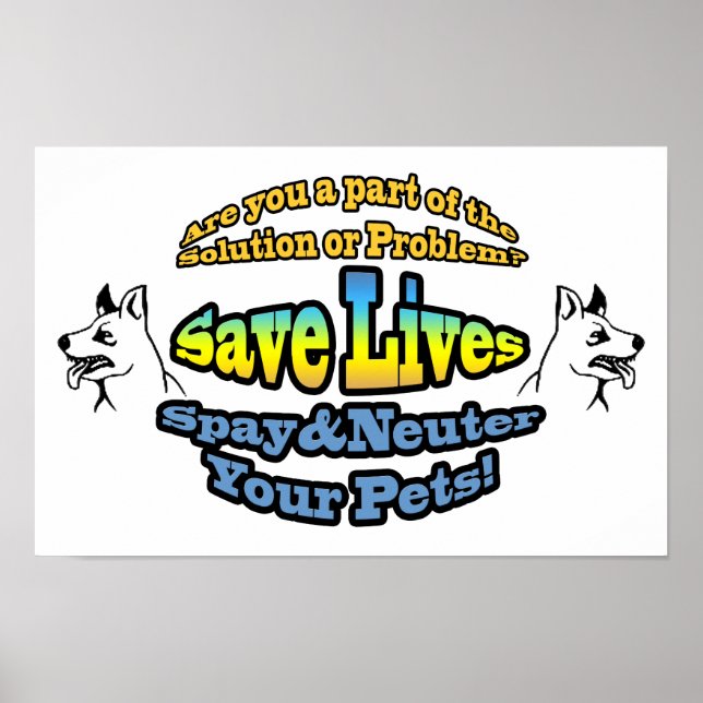 Save Lives Spay & Neuter Your Pets! Poster (Front)