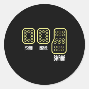 Save Manual Pedal Shift Diagram Car Racing Funny Q Classic Round Sticker