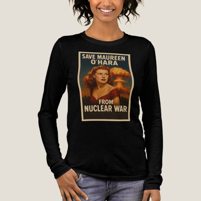 Save Maureen O'hara from Nuclear War Tri-Blend Shirt (Front)
