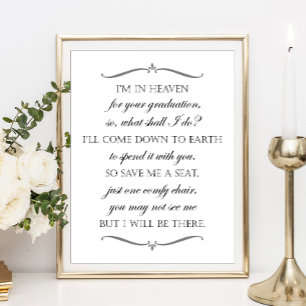 Save Me A Seat Elegant Graduation Memorial Chair Poster