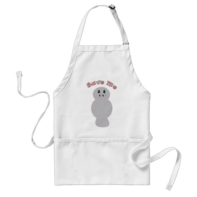 Save Me Crying Cute Manatee  Standard Apron (Front)