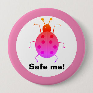 Save me! Cute colourful ladybugs,personalised 10 Cm Round Badge