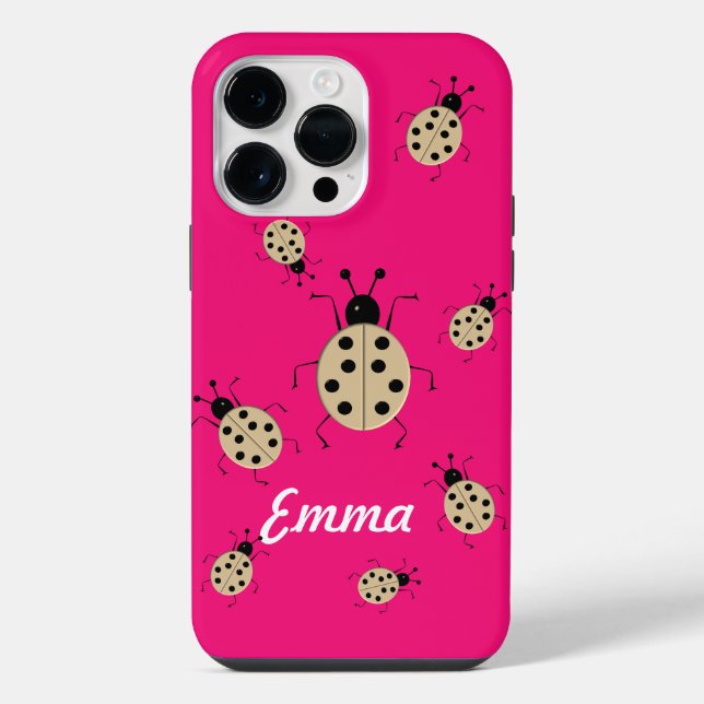 Save me! Cute colourful ladybugs,personalised iPhone Case (Back)