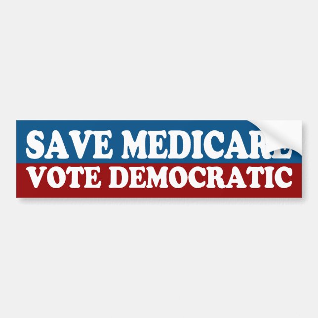 Save Medicare, Vote Democratic Bumper Sticker (Front)