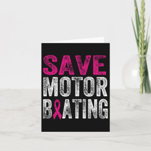 Save Motorboating Funny Breast Cancer Awareness Su Card