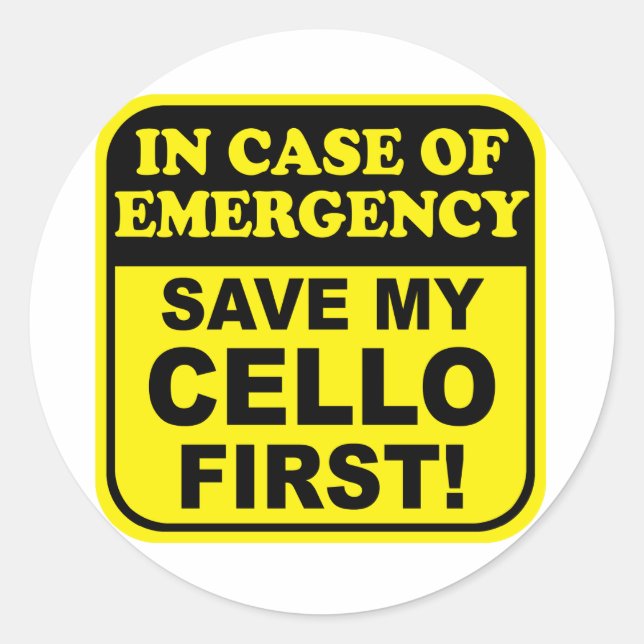 Save My Cello Classic Round Sticker (Front)