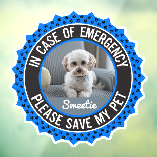 Save My Pet Safety Alert Name Photo Custom Colour
