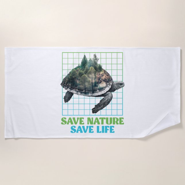 Save Nature protected species Environment    Beach Towel (Front)