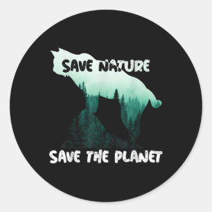 Save Nature Save Planet Environmental Protection Classic Round Sticker