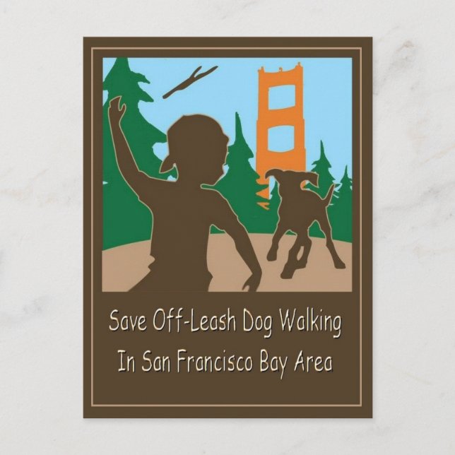 Save Off-Leash Dog Walking Areas Senator Feinstein Postcard (Front)