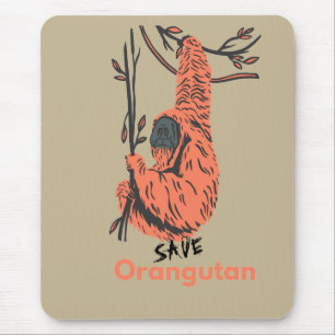 Save orangutan mouse pad
