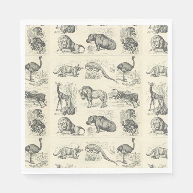 Save our Amazing Lovely African Animals Napkin (Front)