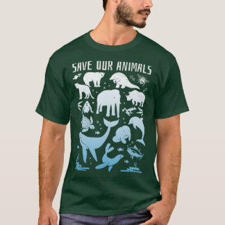Save Our Animals Endangered Animals of the World T-Shirt