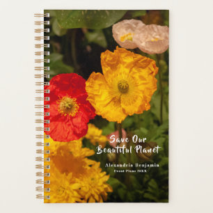 Save Our Beautiful Planet Pretty Bright Flowers Planner
