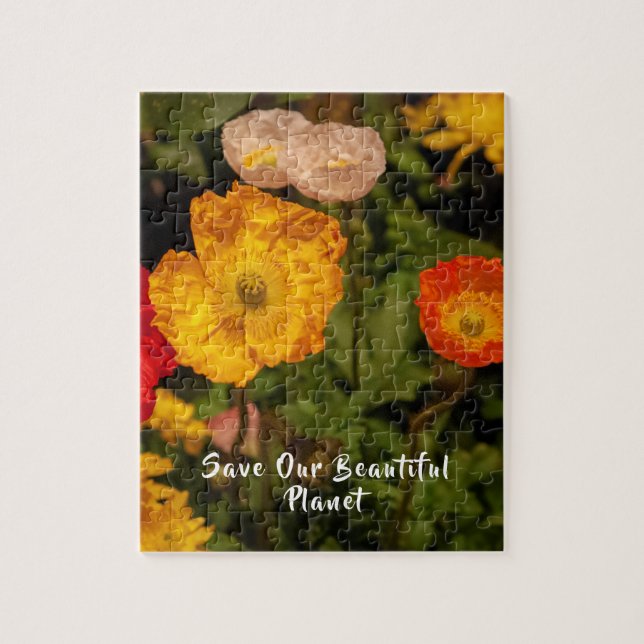 Save Our Beautiful Planet Protect Floral Flowers  Jigsaw Puzzle (Vertical)