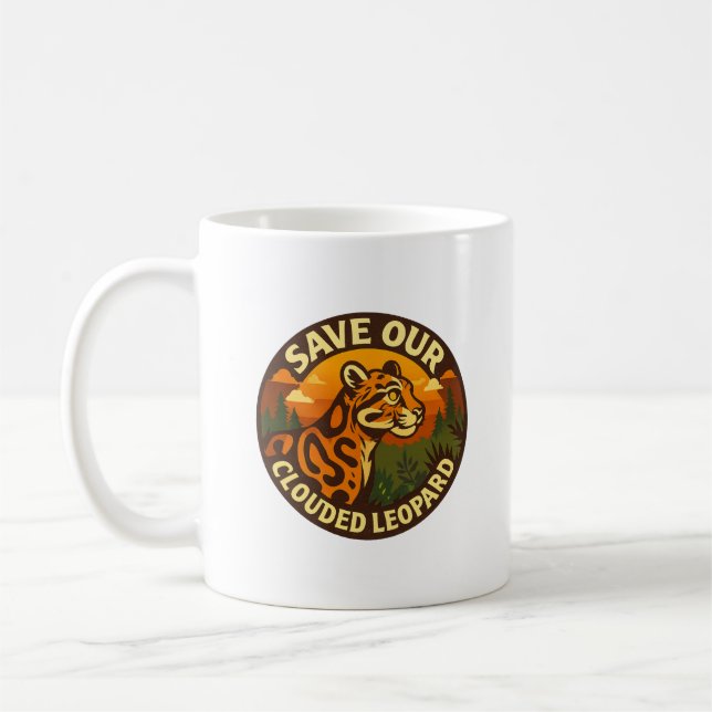 Save Our Clouded Leopard – Fierce Clouded Leopard Coffee Mug (Left)