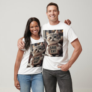 Save Our Cute Cats: A Graphic Design T-Shirt 