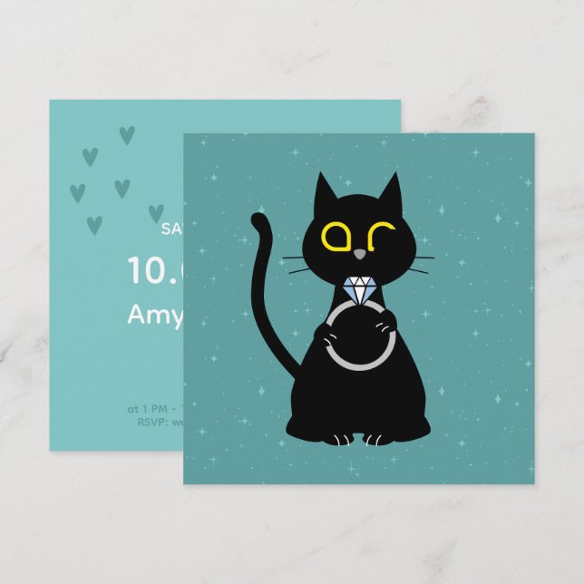 SAVE OUR DATE - Funny Cat Wedding Card (Front/Back)