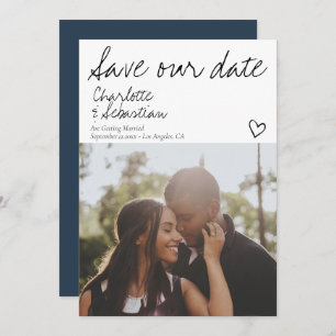 Save Our Date Handwritten Personalised Photo Save The Date
