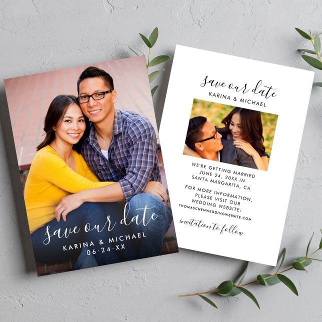 Save Our Date Modern Handwritten Script Photo Save The Date (Creator Uploaded)