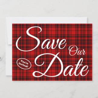 Save Our Date Newly Weds White Typography Chequere Invitation