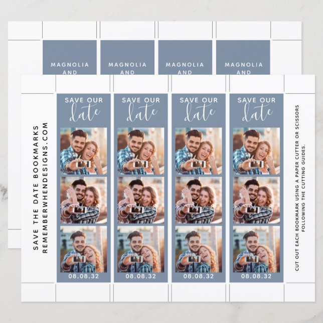 Save Our Date Photo Bookmark Template (Front/Back)