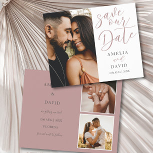 Save Our Date Pink Budget Photo Wedding