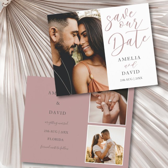 Save Our Date Pink Budget Photo Wedding  (Creator Uploaded)