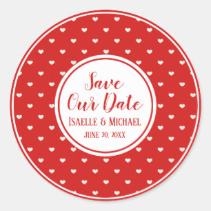 Save Our Date Red and White Envelope Seal