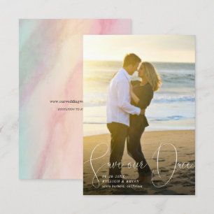 Save Our Date Refined Lines Smooth Pen Script Invitation
