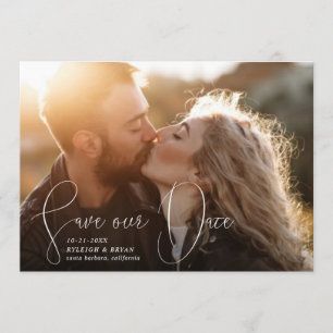 Save Our Date Refined Lines Smooth Pen Stroke Invitation