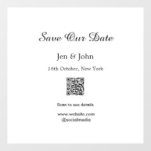 Save our date Scan QR for details name date webite