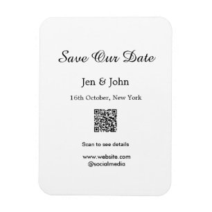 Save our date Scan QR for details name date webite Magnet