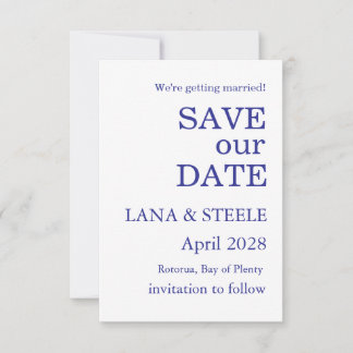 SAVE OUR DATE SIMPLE STYLISH MODERN WHITE WEDDING INVITATION