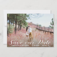 SAVE OUR DATE Wedding 4 PHOTOS Collage Black