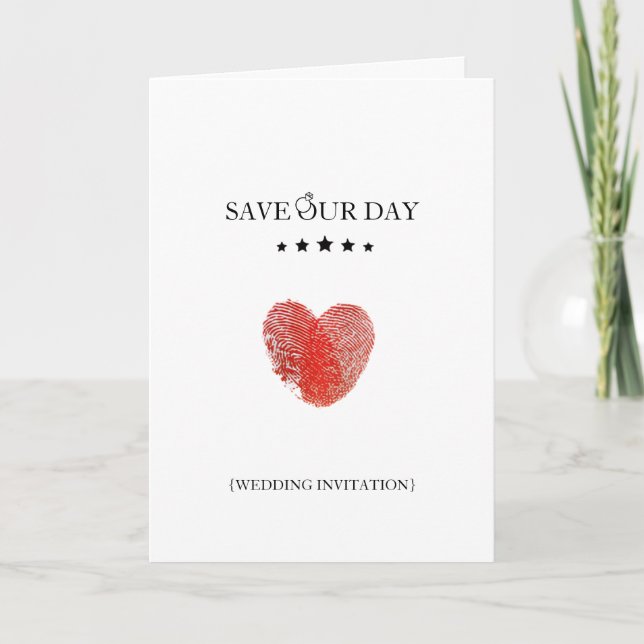 Save our day announcement folded invitation card (Front)