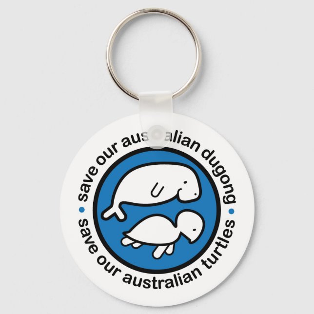 Save our dugong & turtles key ring (Front)