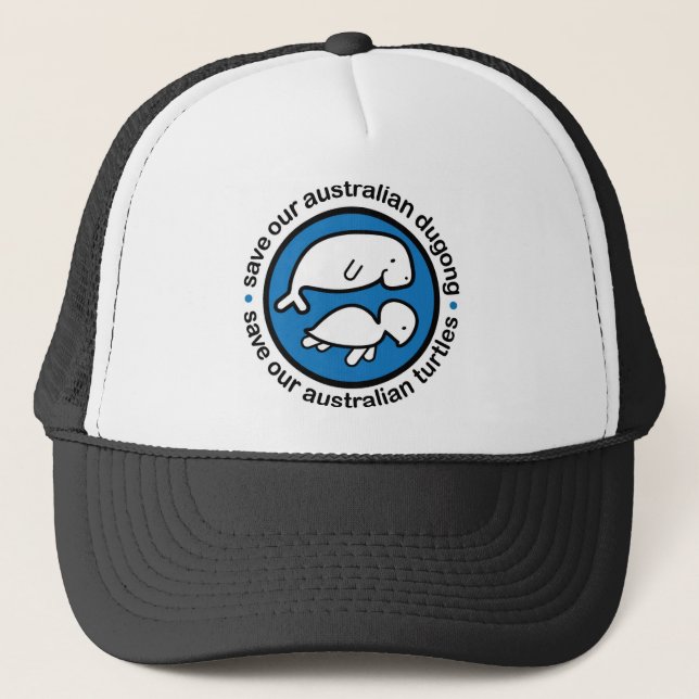 Save our dugong & turtles trucker hat (Front)