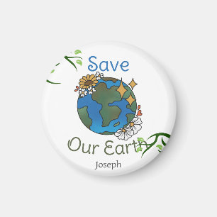 save our earth, earth day, love earth, personalise magnet