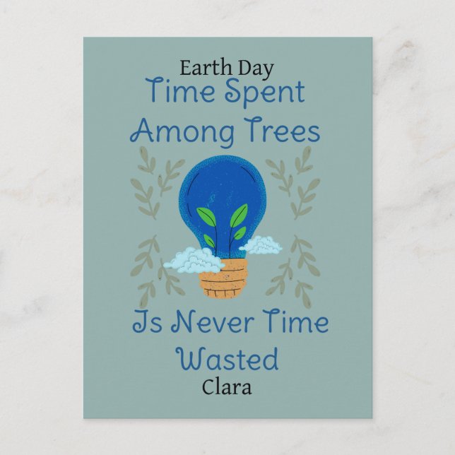 save our earth, earth day, love earth, science postcard (Front)