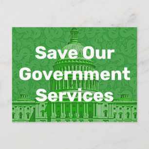 Save Our Government Services Postcard