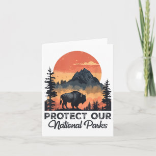 Save Our National Parks Resist Service Bison Buffa Card