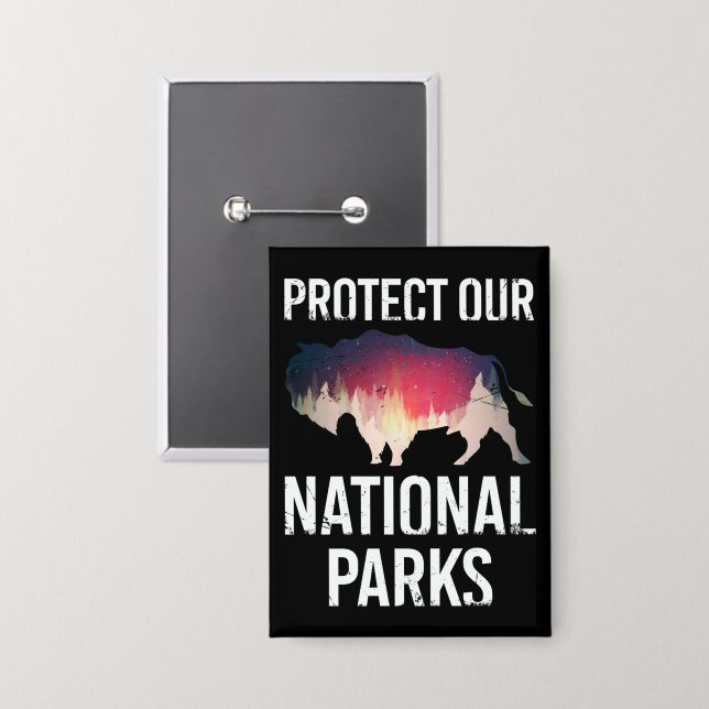 Save Our National Parks Retro Bison Explore Resist (Front/Back)