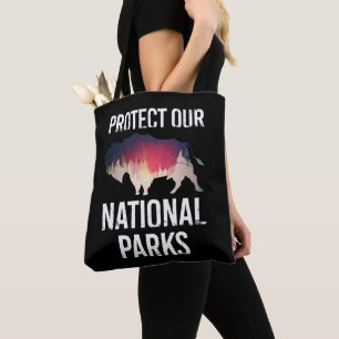 Save Our National Parks Retro Bison Explore Resist Tote Bag