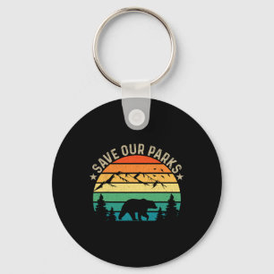 Save Our National Parks Retro Hiking Key Ring