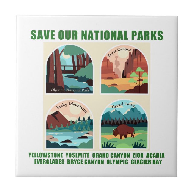 Save Our National Parks Tile (Front)