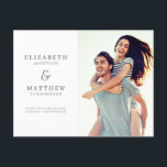 Save Our New Date Minimalist Custom Photo Wedding Announcement Postcard<br><div class="desc">Composed of elegant serif typography. Add a photo. Photo has a filter. 

This is designed by White Paper Birch Co.,  exclusive for Zazzle.

Available here:
http://www.zazzle.com/store/whitepaperbirch</div>