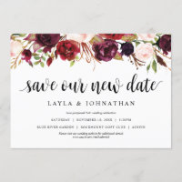 Save our new date, Wedding Change the date