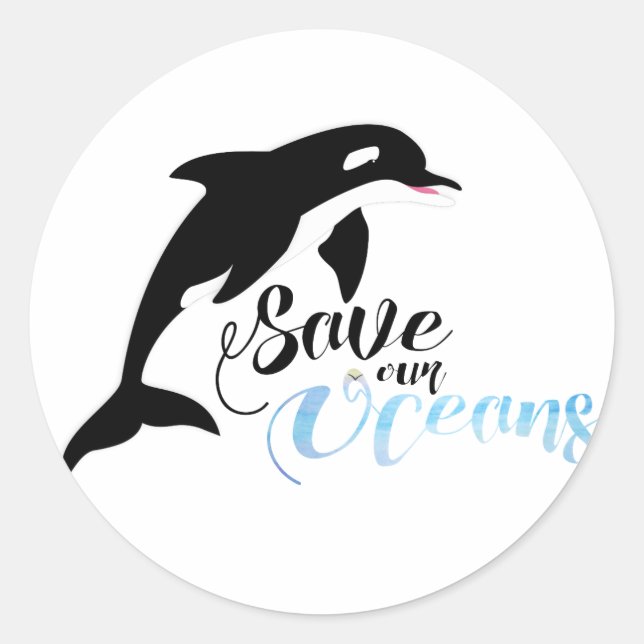 Save our Oceans Classic Round Sticker (Front)