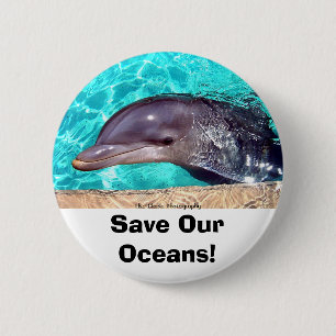 Save Our Oceans! Dolphin Photo Button